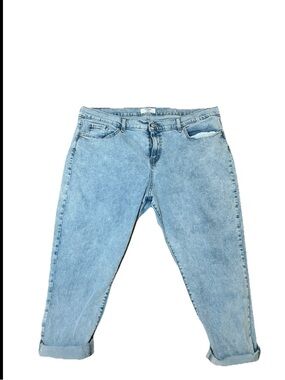 Denizen From Levi's Women's Blue Modern Slim Boyfriend Cropped Jeans 34W